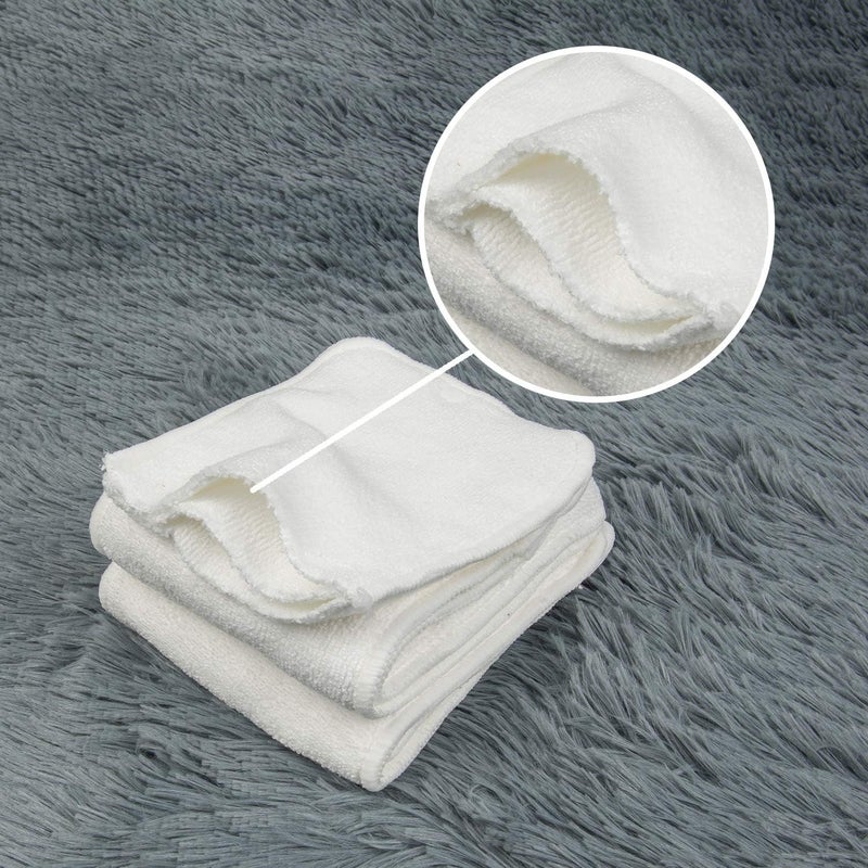 ALVABABY 12pcs Microfiber Inserts, Soft Cloth Diaper Liner, 3-Layer Absorbent Inserts, Reusable Liners for Baby Cloth Diapers - Image 3